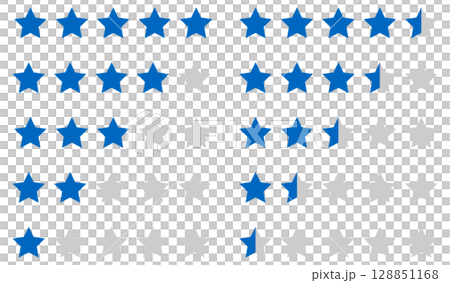 五つ星評価のイラストセット 128851168