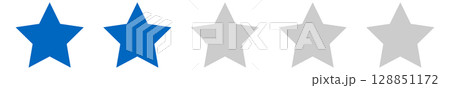 5段階評価の星のイラスト（2点） 128851172