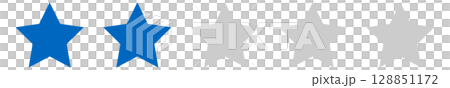 5段階評価の星のイラスト（2点） 128851172