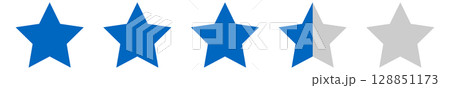 5段階評価の星のイラスト（3.5点） 128851173