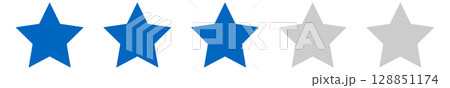 5段階評価の星のイラスト（3点） 128851174