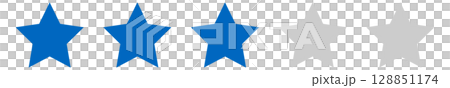 5段階評価の星のイラスト（3点） 128851174