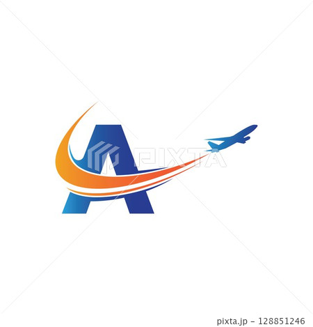 letter A Air travel logo design template-vector 128851246