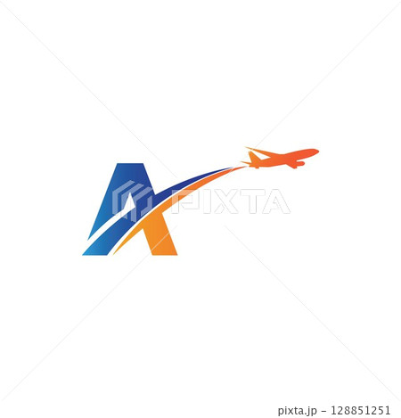 letter A Air travel logo design template-vector 128851251