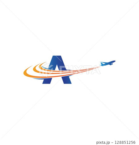 letter A Air travel logo design template-vector 128851256