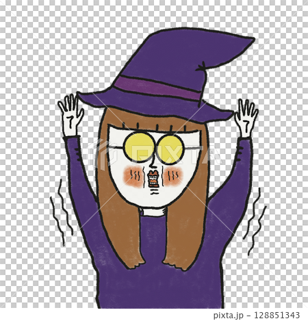 驚いている魔女 128851343