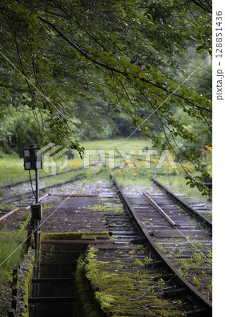 ローカル線の線路の端 128851436