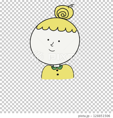 かわいいお団子ヘアーの女の子 128851506