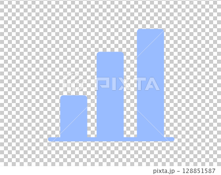 Bar graph icon simple blue Bar graph icon simple blue 128851587