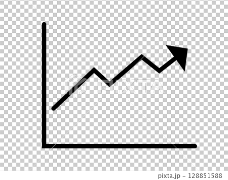 Line graph icon simple black Line graph icon simple black 128851588