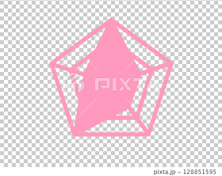 Radar chart icon simple pink 128851595