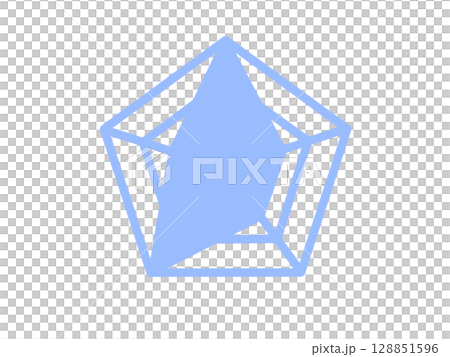 Radar chart icon simple blue 128851596