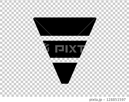 Funnel diagram icon simple black Funnel diagram icon simple black 128851597