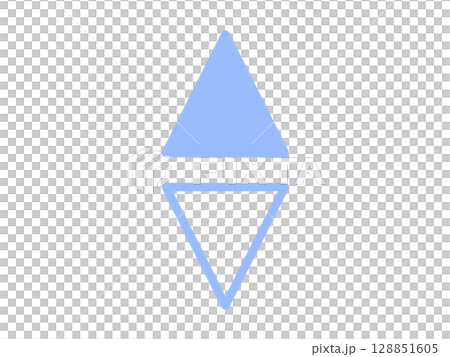 シンプルソート矢印アイコン　シンプル　ブルー 128851605