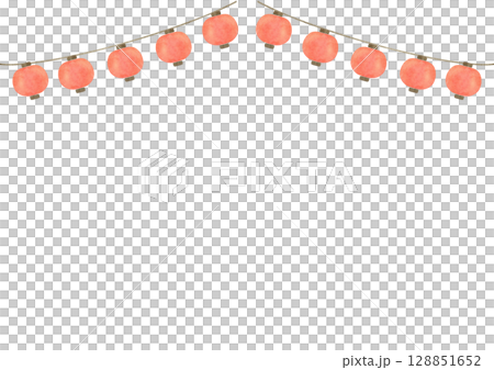 提灯 祭り 水彩 夏 イラスト 提灯 祭り 水彩 夏 イラスト 128851652