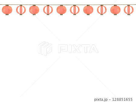 提灯 祭り 水彩 夏 イラスト 提灯 祭り 水彩 夏 イラスト 128851655