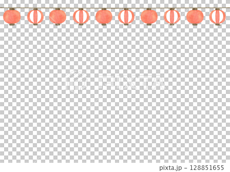 提灯 祭り 水彩 夏 イラスト 提灯 祭り 水彩 夏 イラスト 128851655