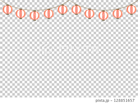 Lantern festival watercolor summer illustration 128851657