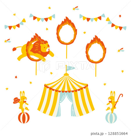 サーカスセット イラスト サーカスセット イラスト 128851664