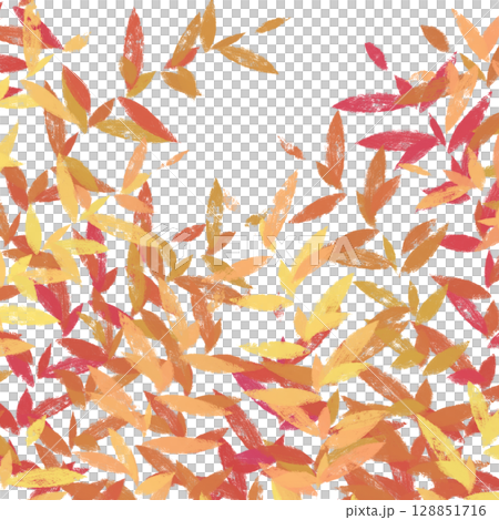 紅葉の落ち葉を下から見上げた背景 紅葉の落ち葉を下から見上げた背景 128851716