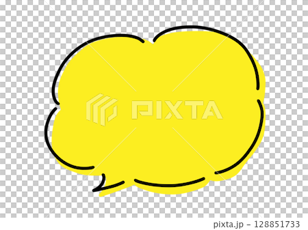 簡單的語音氣泡圖片素材黃色 簡單的語音氣泡圖片素材黃色 128851733
