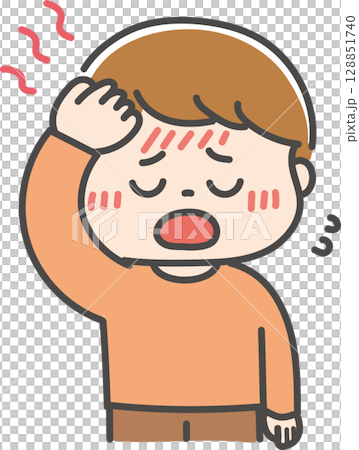 孩子覺得身體不適，發燒 128851740