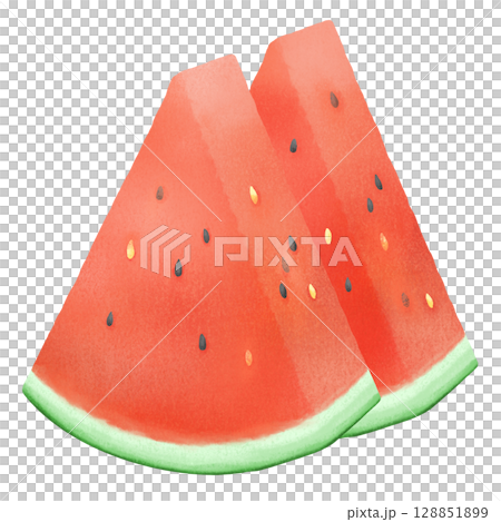 Illustration of cut watermelon 128851899