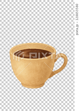 コーヒーカップ（PNG切り抜き） 128853580
