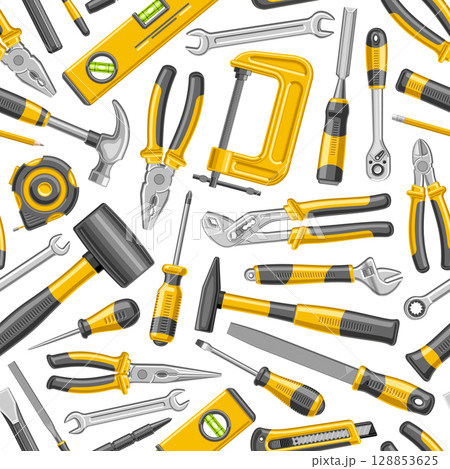 Vector Work Tools seamless pattern 128853625