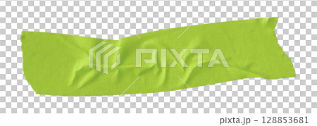 green crumpled torn tape isolated on transparent background 128853681