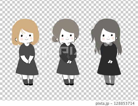 Child in formal mourning attire 128853714