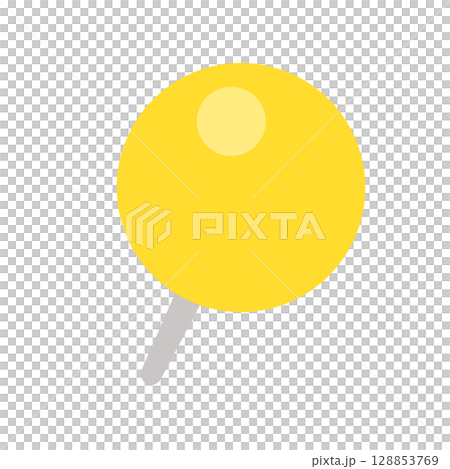 Round yellow push pin, thumb tack, and pin icon - Cute illustration material of marks, markers, and pins Round yellow push pin, thumb tack, and pin icon - Cute illustration material of marks, markers, and pins 128853769