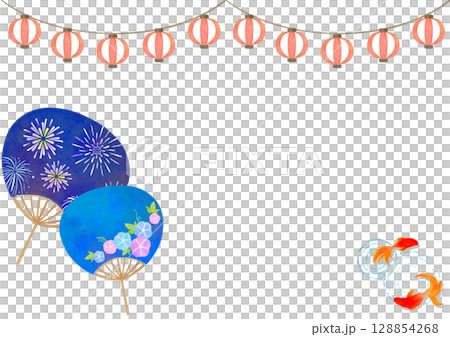粉絲節夏季水彩插圖 128854268