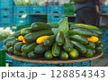 green-yellow-zucchinis-savoy-cabbage-farmers-market 128854343