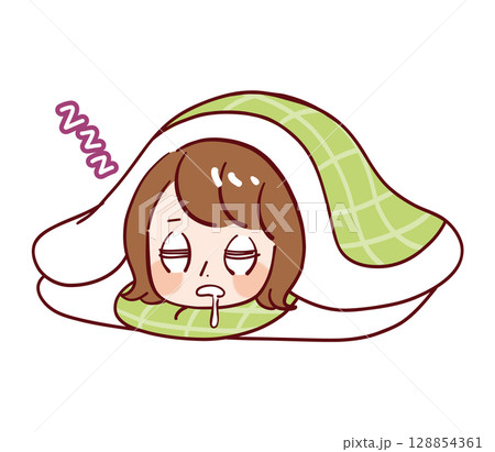 気持ちよく眠っている女性 / ベクター 気持ちよく眠っている女性 / ベクター 128854361