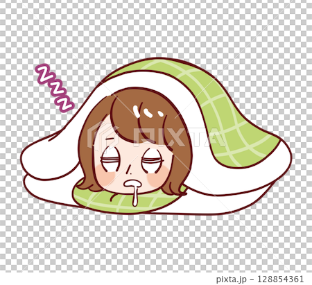 気持ちよく眠っている女性 / ベクター 気持ちよく眠っている女性 / ベクター 128854361