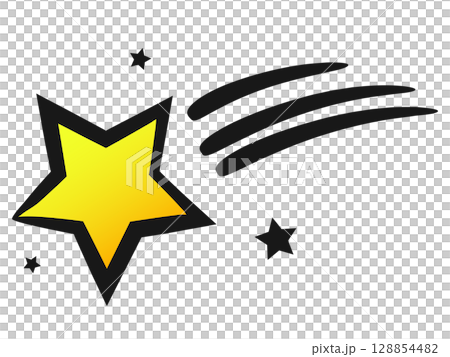 星の形をした流れ星マーク 128854482