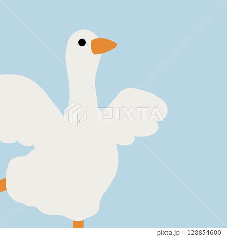 Cute duck isolated on blue background. Vector illustration. Cute duck isolated on blue background. Vector illustration. 128854600
