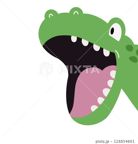 illustration of happy Dinosaurs cartoon 128854601