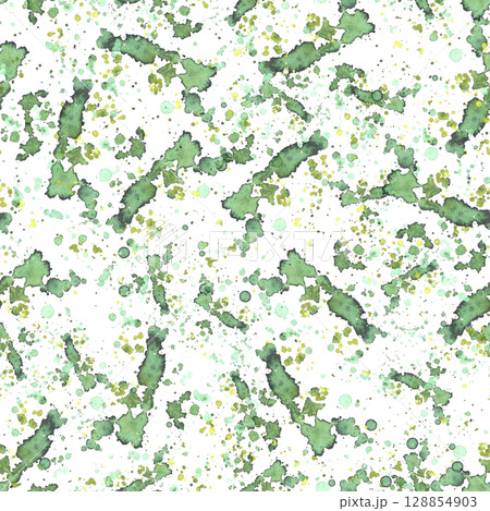 Watercolor green spotted, stains and splashes background seamless pattern. Hand painted illustration. Abstract olive, grass nature brush stroke. isolated design, texture for fabric, wrapping paper. Watercolor green spotted, stains and splashes background seamless pattern. Hand painted illustration. Abstract olive, grass nature brush stroke. isolated design, texture for fabric, wrapping paper. 128854903