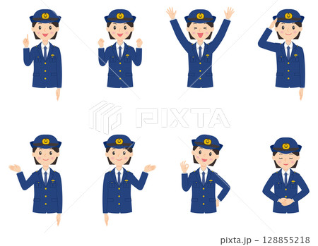 警察官女性上半身その1 警察官女性上半身その1 128855218