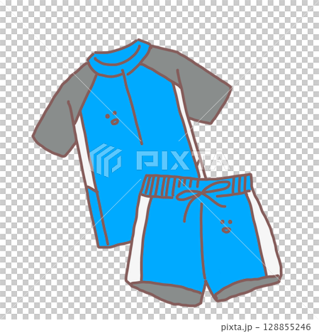 Boys in swimsuits illustration Boys in swimsuits illustration 128855246