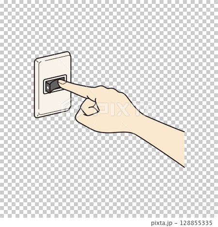 壁の電気スイッチ　ON　イラスト 128855335