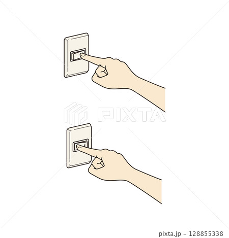 壁の電気スイッチ イラスト 壁の電気スイッチ イラスト 128855338