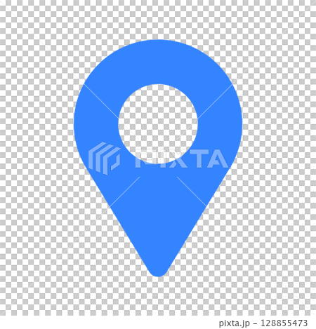 Blue map pin icon - Simple and cute current location/destination mark, target/goal image material Blue map pin icon - Simple and cute current location/destination mark, target/goal image material 128855473