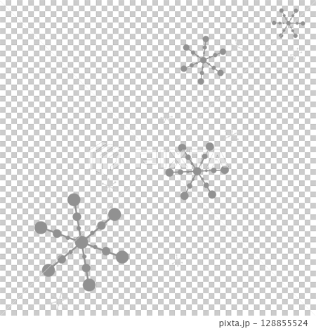 Gray dot and line snowflake illustration 128855524