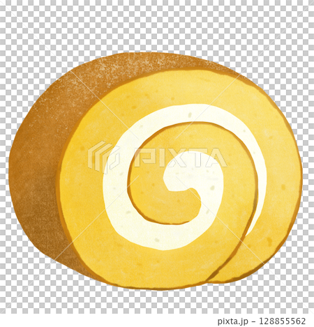 卵たっぷりカステラ風ロールケーキ 128855562
