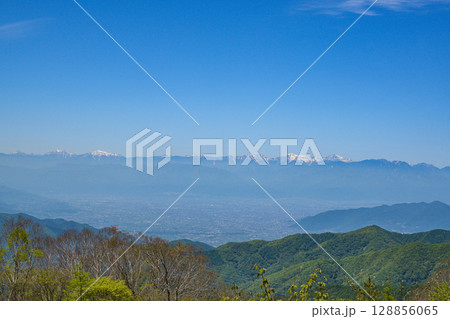 大蔵高丸への稜線から見る南アルプス 大蔵高丸への稜線から見る南アルプス 128856065