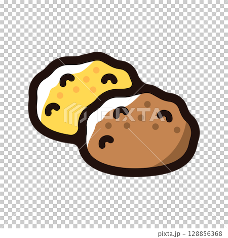 Ohagi、Botamochi 插圖圖示（糖果、日本糖果、菜單材料） 128856368