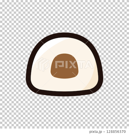 Daifuku illustration icon (sweets, Japanese sweets, food menu material) 128856370